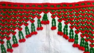 Colorful crochet toran green and red beautiful design/Artificial flower toran for door/ #crochet