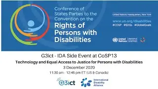 G3ict-IDA Side Event at CoSP13: Technology & Equal Access to Justice for Persons with Disabilities