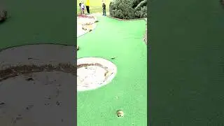 Awesome Putt By Four Year Old | Kids Tries For First Mini Golf Hole In One