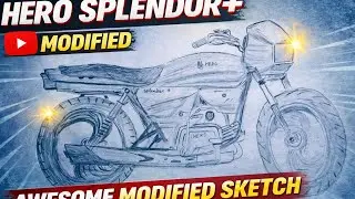 Hero splendor plus modified sketching ✏️ step by step 