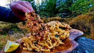 This is How you make Shrimp Pasta with a Crunch 🔊  (4K, ASMR cooking,  Relaxing Sounds )