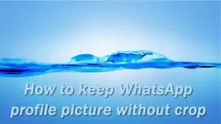 How To Keep WhatsApp Profile Picture Without Crop.