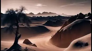 Abstract trippy alien Martian landscape | ai generated planet Mars surface