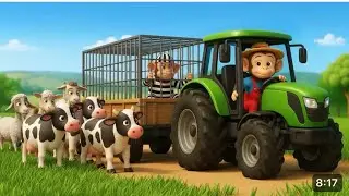Baby Monkey Drives a Tractor to Sell Fish| funny monkey cartoon