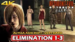 RESIDENT EVIL OUTBREAK FILE 2 Alyssa Ashcroft ELIMINATION 1-3 CO-OP Gameplay VERY HARD (4K 60FPS)