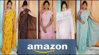 Amazon saree haul 🛒 starting 500₹ affordable sarees🛒latest sarees🛒janus kitchen art and craft