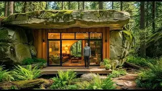 A USA survival build a luxury home in a hollow cave in a jungle