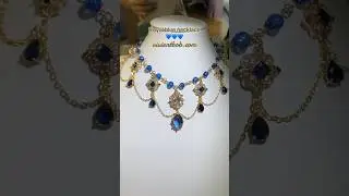 Royal blue necklace 💙 #beads #diyjewelry #beadedjewelry #necklace #handmade #smallbusiness #diy