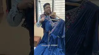 Stunning Navy Blue Angrakha Dress &ndash; Handcrafted by Radhashree Collections! | call - 7449326577