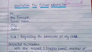 request letter for school admission | application for new school admission by parents