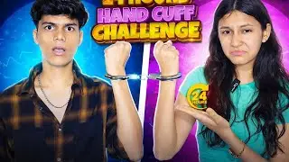 Adarsh and Kanika handcuffs challenge 😱 | 24 hours handcuff challenge #adarshuc #kanika #funny