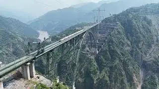 World's highest railway arch bridge Rail Link (USBRL)