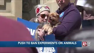 Dog owners attend rally at State Capitol pushing to end experiments at public universities