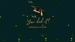 Green and gold Congratulations You did it Graduation confetti background video loops