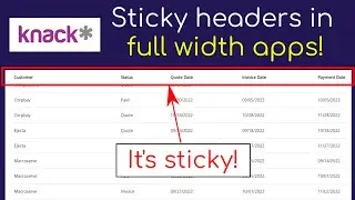 Knack | Sticky headers in grid views for full-width apps
