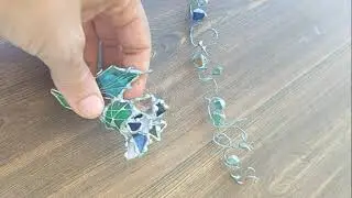 Big stained glass thistle brooch