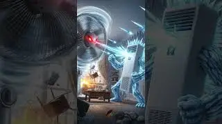 ❄️⚡ &ldquo;Fan Monster vs AC Monster &ndash; Cooling Battle of the Century!&rdquo; #MonsterBattle