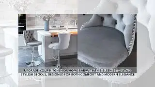Modern Upholstered Bar Stools with Backs Comfortable Tufted for Home Pub and Kitchen