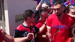 Haie d'honneur pour les joueurs de l'ASBH à Mont de Marsan