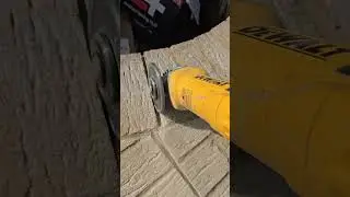 Grind out the old cemenr mortar joint with a diamond wheel on a 4inch Dewalt grinder.#fun #work #fun
