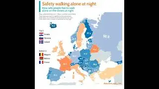 Safety of walking alone at night in Europe! #geography #map #europe