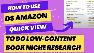 How To Use The DS Amazon Quick View Keyword Research Chrome Extension Low Content Book Research