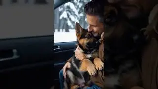 Emotional Winter Rescue-Man Saves Dog from Snowy Road#DogRescue#shortsviral #shortsfeed #shortvideo