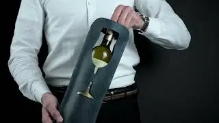 Leather Wine Bag In Ocean Blue Color