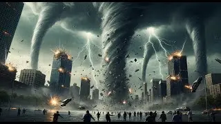 Sky Turns Black as Five Mega Tornadoes Unite &mdash; A Fictional Megacity Disaster 😱| AI Cinematic 4K