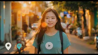 POV walking in Saigon sidewalk, busy life all around