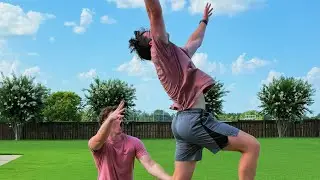 Teaching my brother how to do a BACKFLIP!