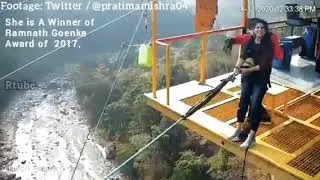 ABP News Anchor Pratima Mishra trying hands on Jumping Heights!