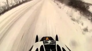 Snowmobiling to school