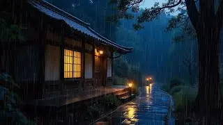 Peaceful Rain Sounds & Soft Thunder🌙 Japanese Night ASMR for Deep Rest