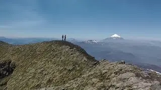 Sledding down the active Villarica vulcan