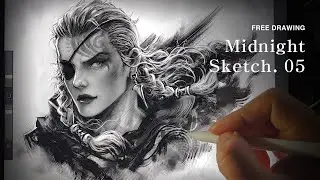 [Midnight Sketch] RPG Character Drawing Lady's Game Concept Art Procreate 05