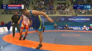 Qual. GR - 76 kg: D. ZHALGASSOV (KAZ) df. A. NURMUKHAMMED (UZB) by VFA, 4-2