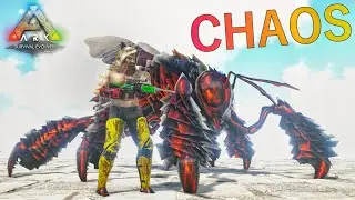 Queen Giant Chaos Bee Taming My 1st Chaos Dino 🔥🔥 : ARK Survival Evolved Primal Fear 100X : Part 52