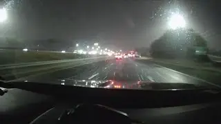 Light snow is falling in Virginia's I-95 Southbound