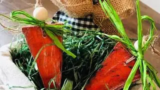 Wooden Easter Carrot DIY Tutorial - Basket Filler - Scrap or Pallet Wood - Rustic Farmhouse Decor