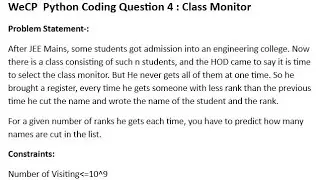 WeCP Python Coding Question 4 