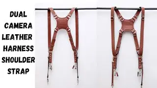 SS Dual camera leather harness shoulder strap with snap shackle locks for photography(made in India)