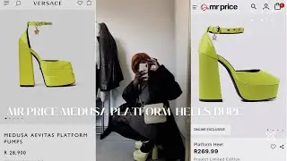 Versace Medusa platform DUPES for less than 20 dollars! (R270.00) | Mr. Price platform heels Review