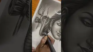 Hyper Realistic Drawing Of Lord Shiva #art #drawing #lordshiva #shorts