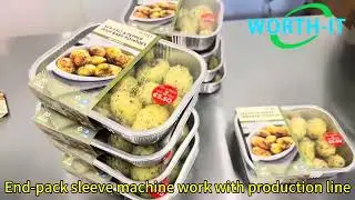 Auto sleeved pack machine for food tray work at customer use site#sleeves