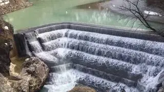 Lechfall mit Maxsteg in F&uuml;ssen - Wasserfall in F&uuml;ssen: der Lechfall