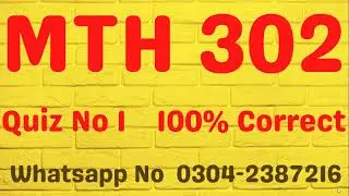 MTH302 Quiz No 1 || 100% Correct Solution || MTH302 Quiz 1 Solution Fall 2022