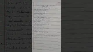 Data mining process in 1min |Handwritten notes #datamining #datascience #shorts #viral