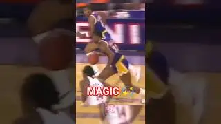 MAGIC JOHNSON Around the Back No Look Pass to Byron Scott (1995)😱😳 #magicjohnson #nba #shorts