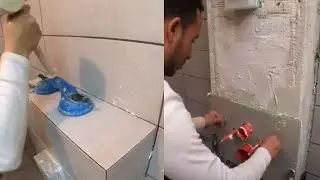 تغليف الحوض المدفون للمرحاض المعلق بالسيراميك دون استعمال الزوايا المعدنية